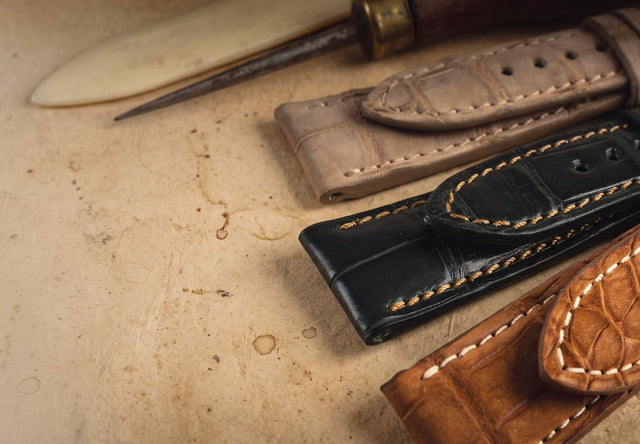 Bracelet montre en cuir