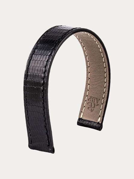 Bracelet-montre cuir - Poiray - Lézard noir