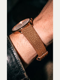 Bracelet-montre cuir - Galuchat Sable