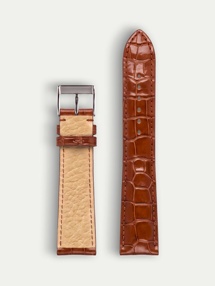 Classic leather strap – Shiny alligator