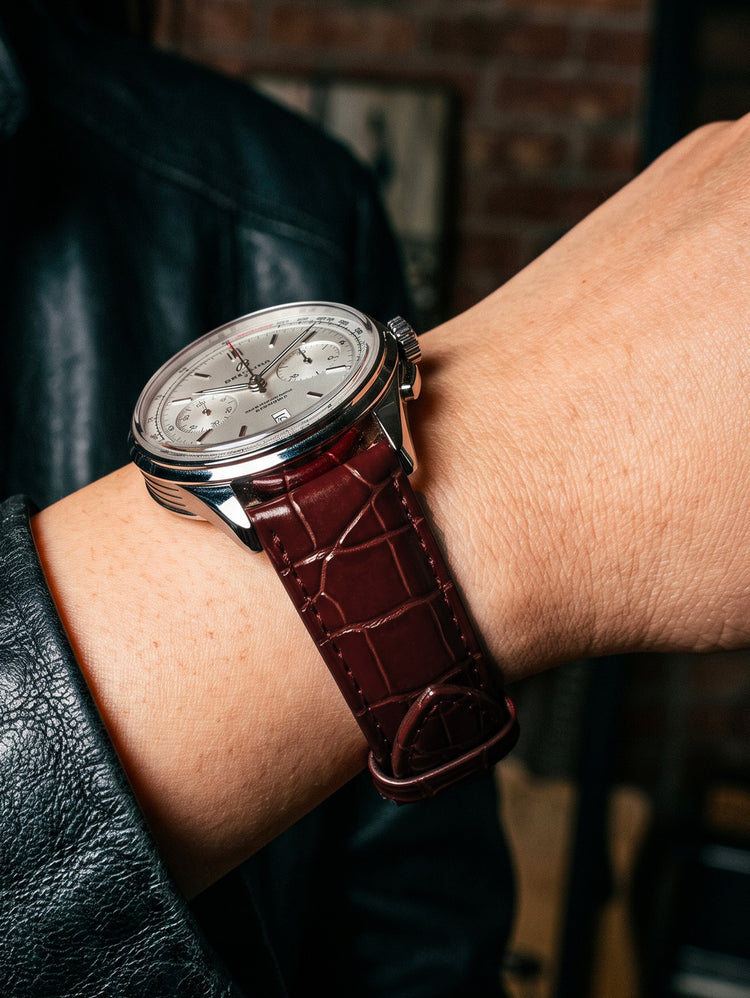 Classic leather strap – Shiny alligator