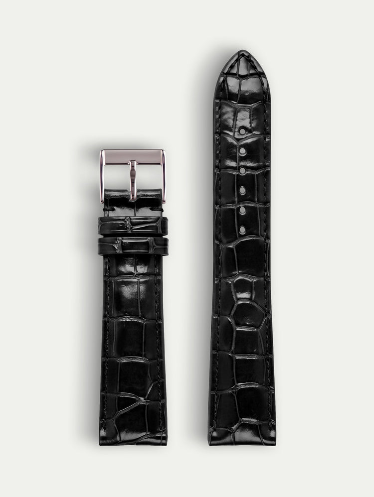 Classic leather strap – Shiny alligator