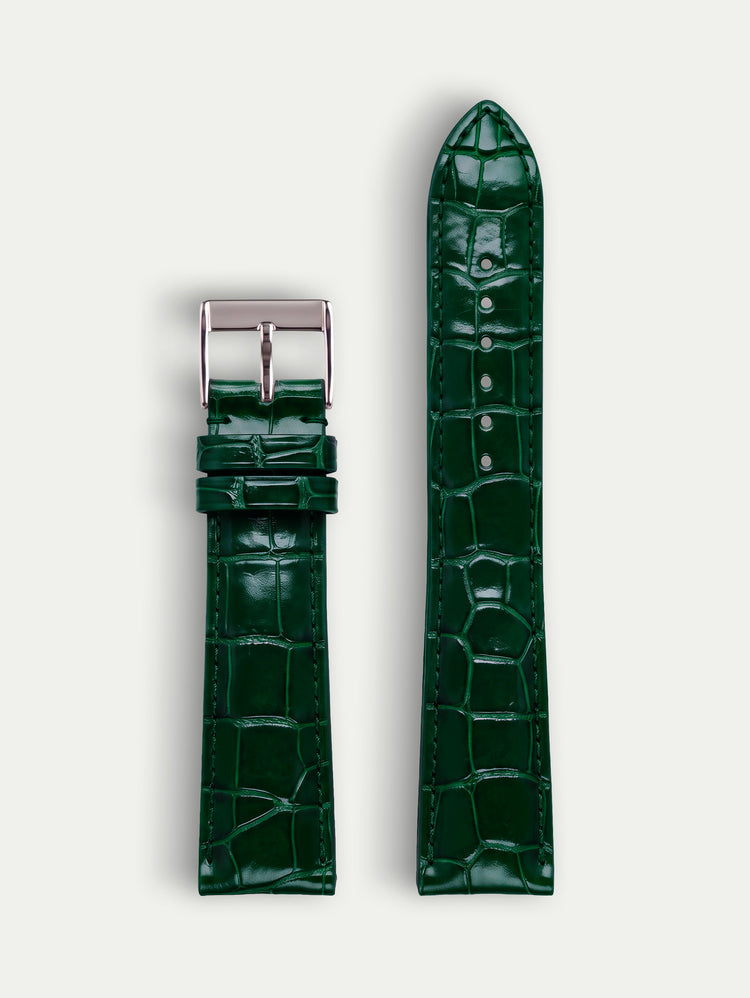 Classic leather strap – Shiny alligator