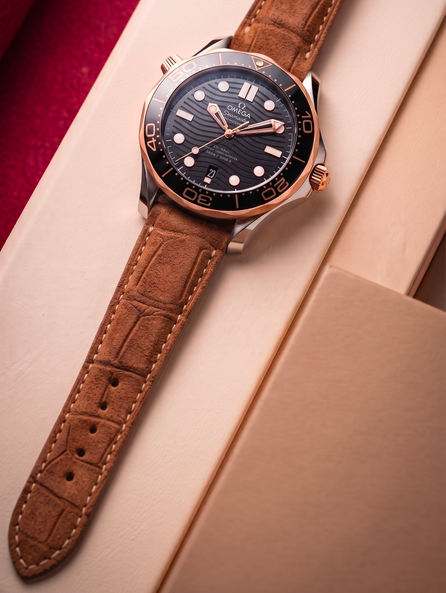 Bracelet Onirique pour Omega – Alligator nubuck terracotta