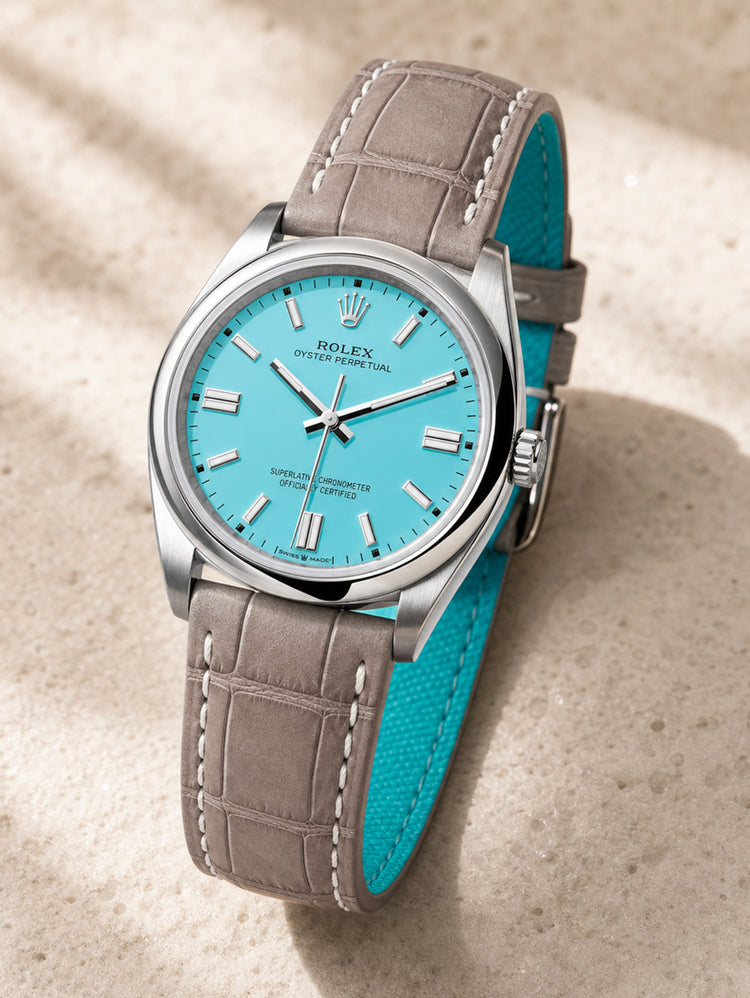 "Onirique" Classic Leather Bracelet - Sand Nubuck Alligator
