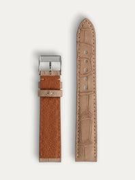Bracelet cuir classique "Onirique" - Alligator nubuck sable