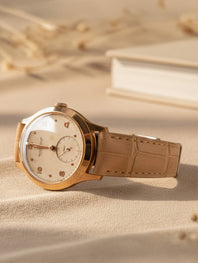 Bracelet cuir classique "Onirique" - Alligator nubuck sable