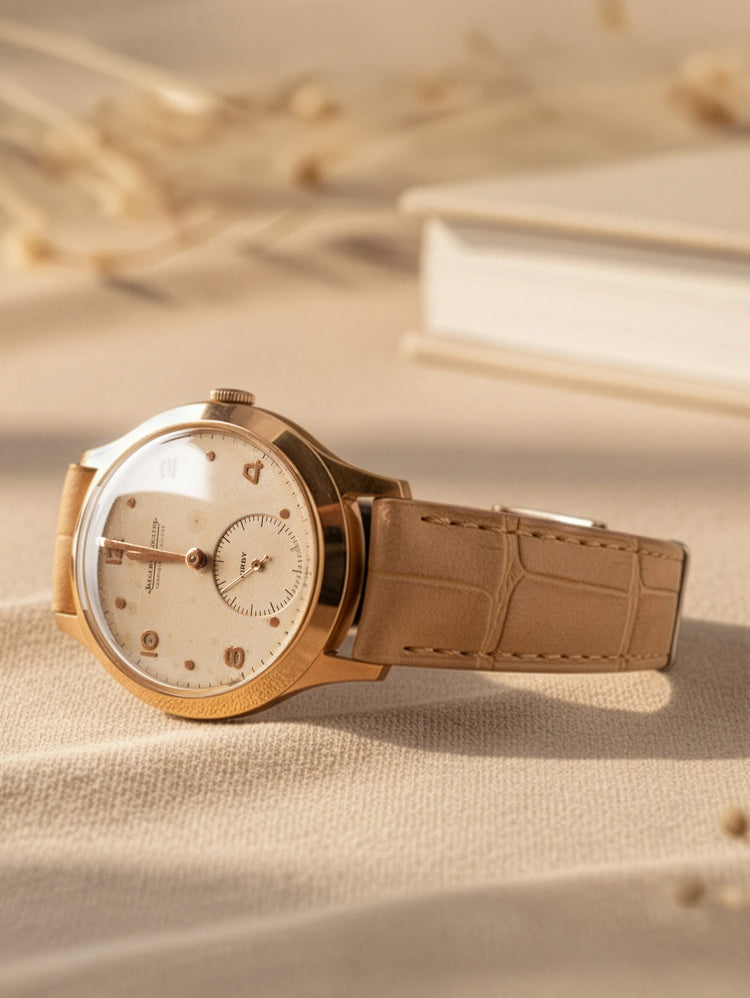Bracelet cuir classique "Onirique" - Alligator nubuck sable