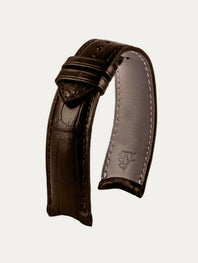 Curved lugs - Leather watch strap - Alligator (black, brown, grey, blue)