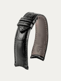 Curved lugs - Leather watch strap - Alligator (black, brown, grey, blue)