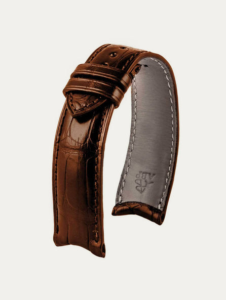 Curved lugs - Leather watch strap - Alligator (black, brown, grey, blue)