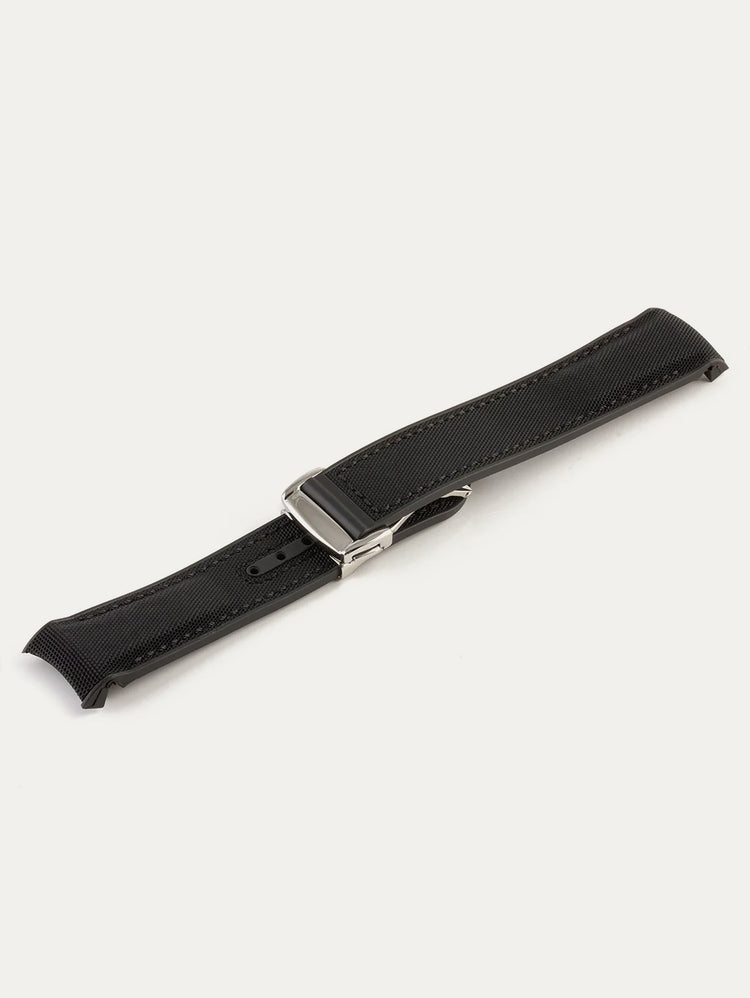 Omega Speedmaster / Seamaster - Integrated Rubber Watch Strap - Rubber (black, orange)