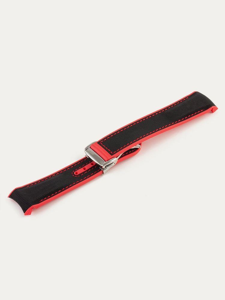 Omega Speedmaster / Seamaster - Integrated Rubber Watch Strap - Rubber (black, orange)