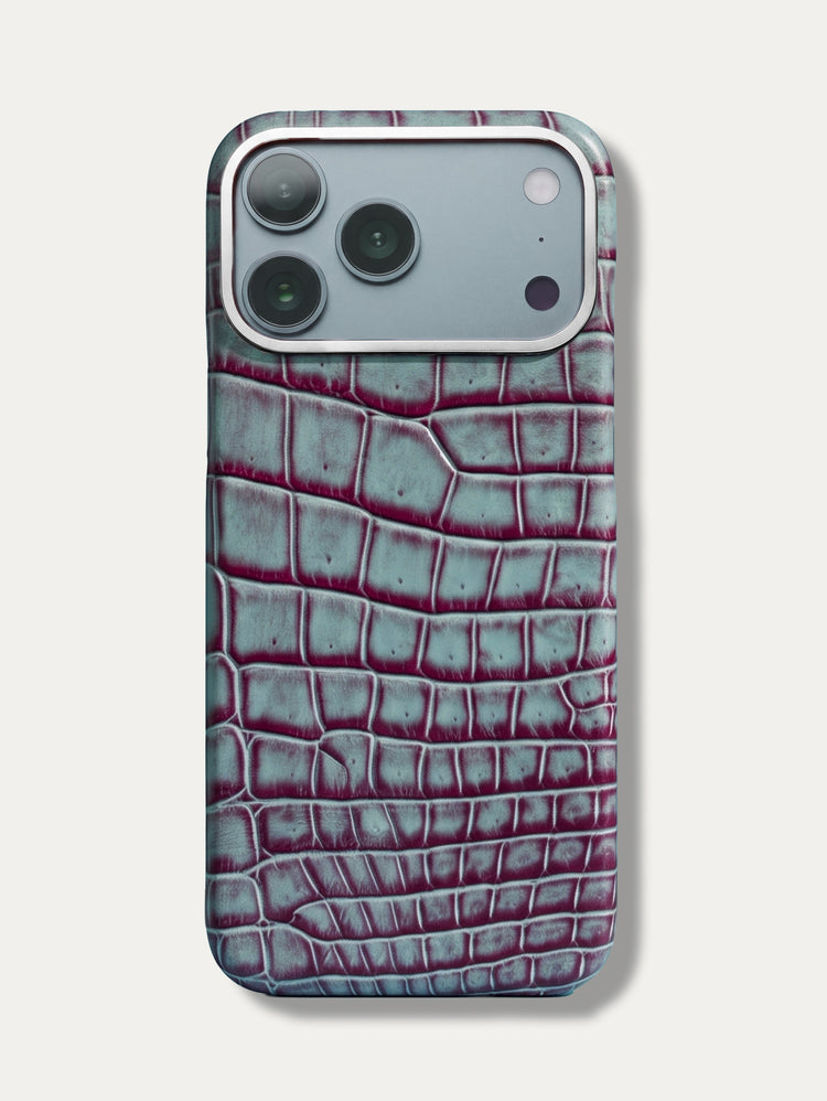 Leather Case for iPhone 18 Pro / 18 Pro Max - Alligator Borealis
