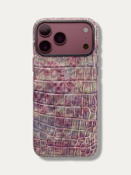 Leather Case for iPhone 18 Pro / 18 Pro Max - Alligator Lilac