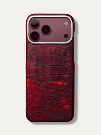 Leather Case for iPhone 18 Pro / 18 Pro Max - Alligator Magma