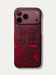 Leather Case for iPhone 18 Pro / 18 Pro Max - Alligator Magma