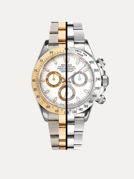 Rolex - Rubber B - Bracelet caoutchouc Daytona Oyster Bracelet acier, bicolore et or jaune (Pre-2023) - The Dream Strap