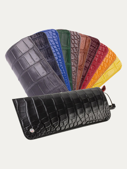 Etui à lunettes cuir "Essential" - Alligator / crocodile véritable