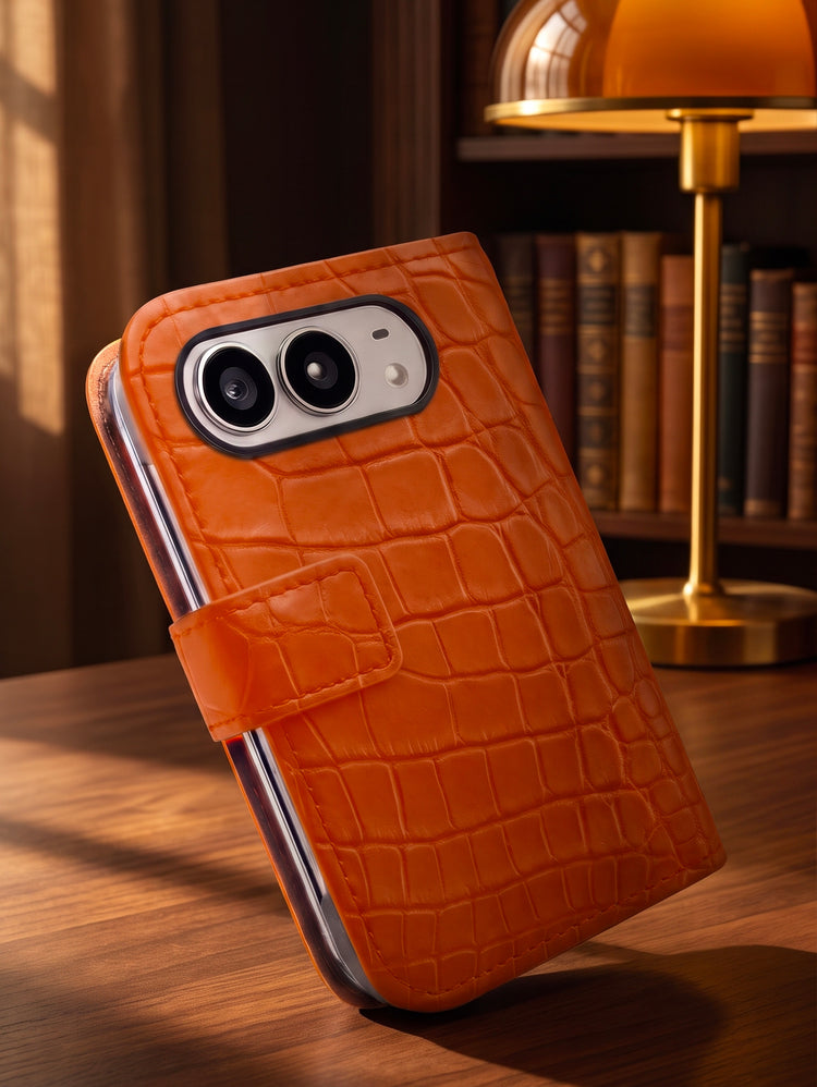 Leather Folio for iPhone Duo - Alligator