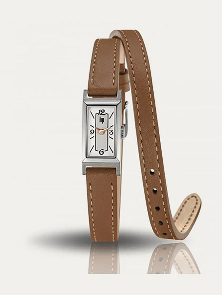 Montre Lip - Churchill T13 bracelet cuir double tour marron