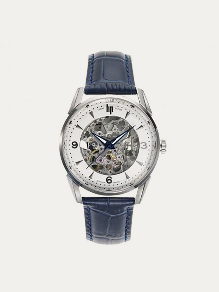 Montre Lip - Himalaya 40mm squelette bleu nuit