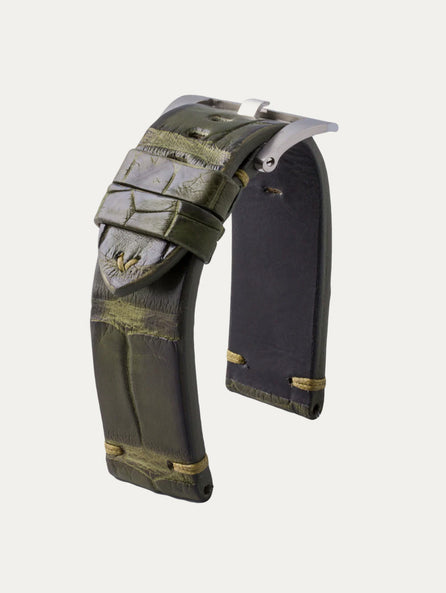 Panerai Luminor - Bracelet-montre cuir vintage - Alligator (noir, marron, bleu, kaki, rouge...)
