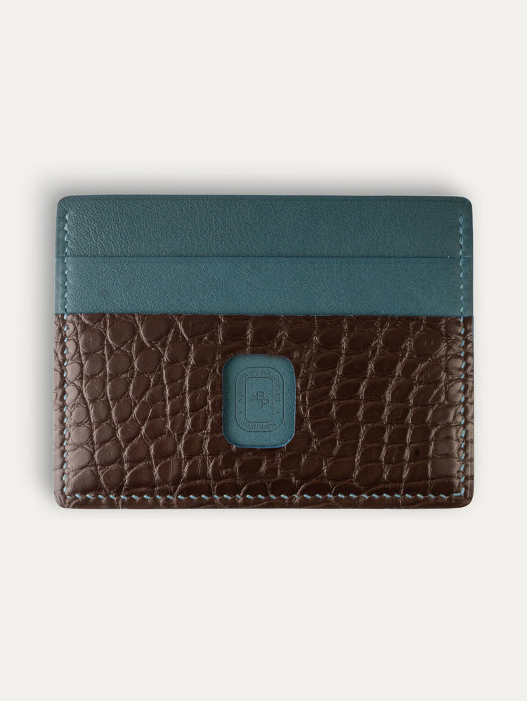 Essential Leather Bank Card Holder - Alligator
