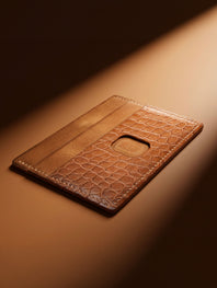 Essential Leather Bank Card Holder - Alligator