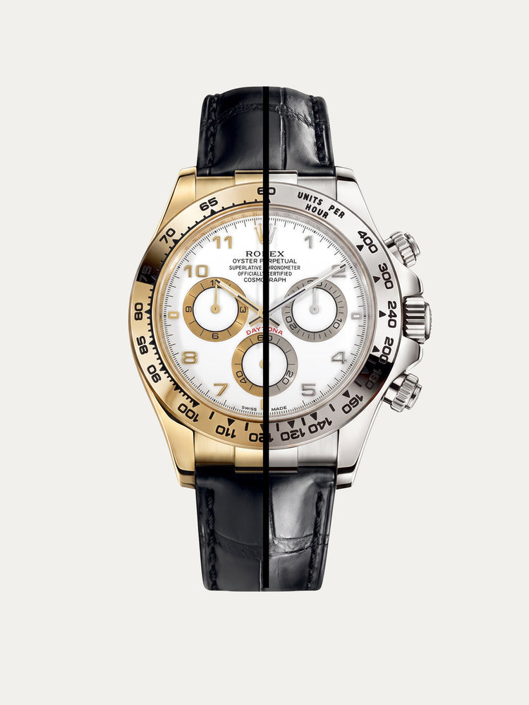 Rolex - Rubber B - Bracelet caoutchouc pour Daytona sur cuir YG / WG
