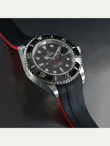 Rolex - Rubber B - Bracelet caoutchouc pour Sea-Dweller 43mm - Série Glidelock ref. 126600