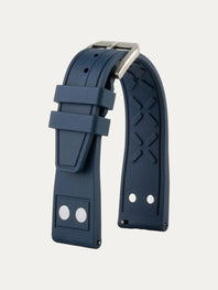 IWC Pilot-style rubber watch strap with rivets - Rubber (black, grey, blue, green, brown...)