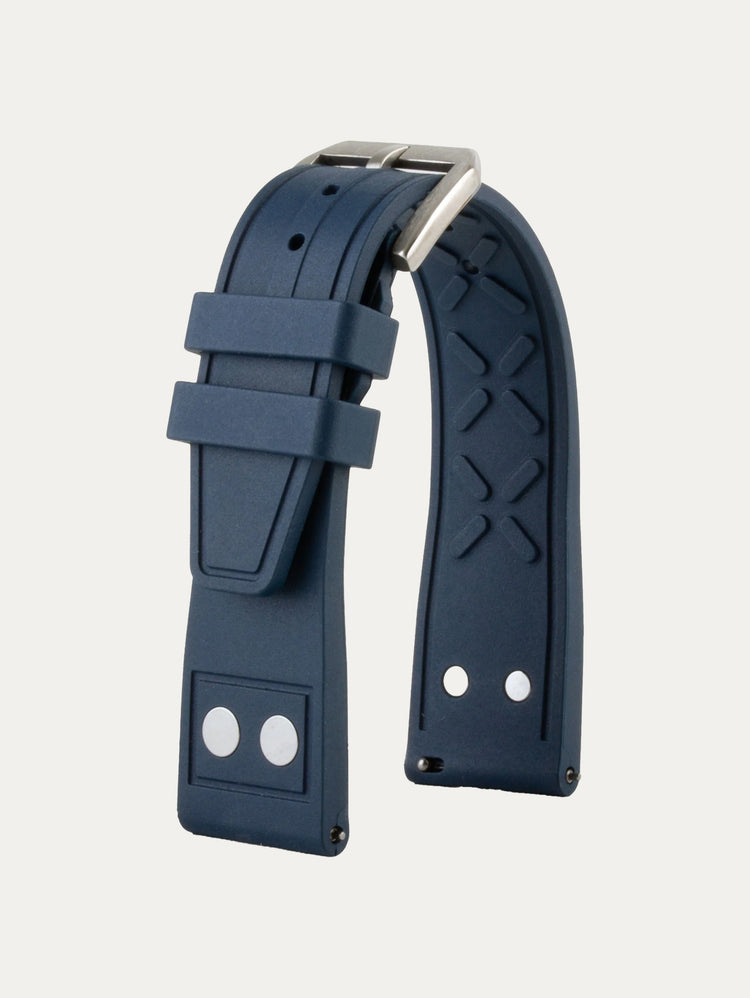 IWC Pilot-style rubber watch strap with rivets - Rubber (black, grey, blue, green, brown...)
