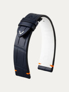 New York : Bleu marine couture orange et blanche