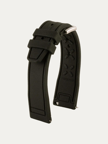 Bracelet-montre caoutchouc type IWC Pilot - Rubber (noir, bleu, vert, marron, rouge...)