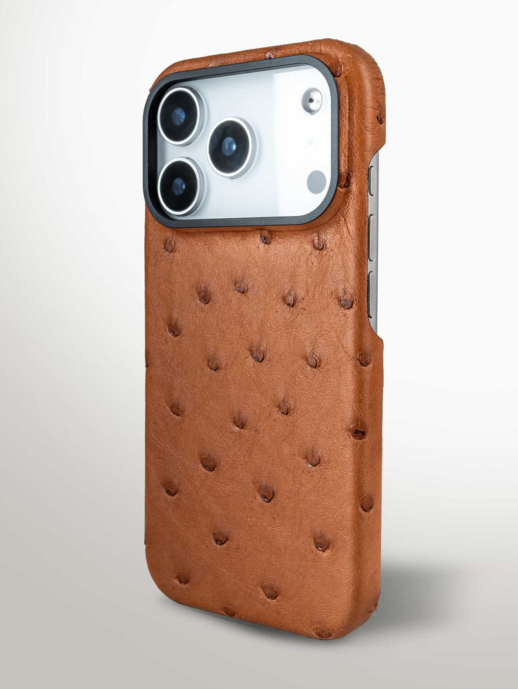 Leather case for iPhone 17 Pro / Pro Max - Ostrich