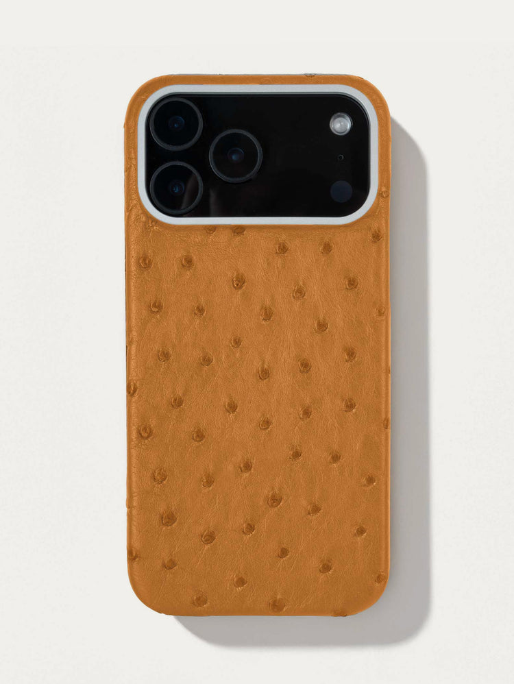 Leather case for iPhone 17 Pro / Pro Max - Ostrich