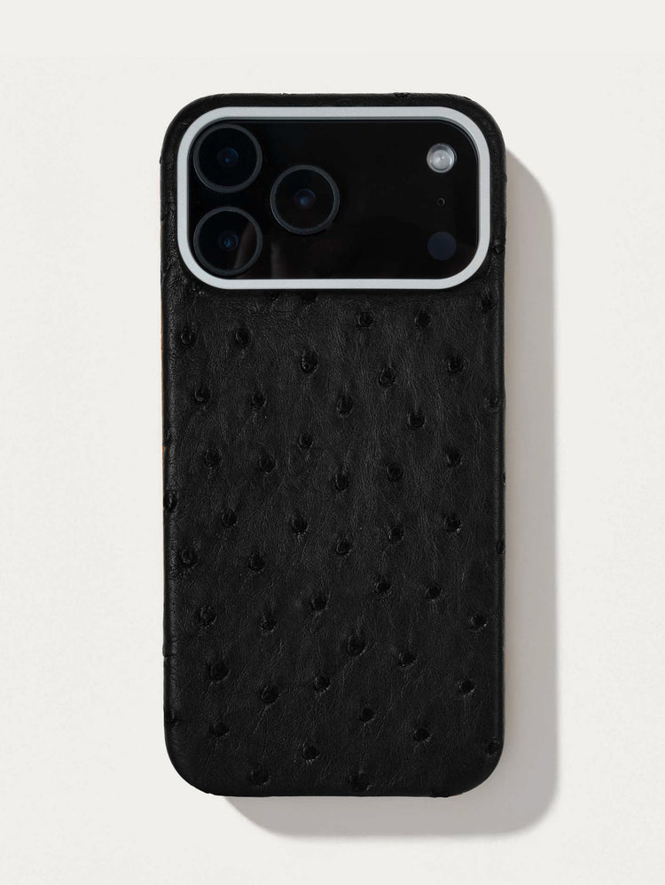 Leather case for iPhone 17 Pro / Pro Max - Ostrich