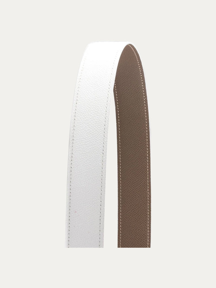 Hermès-style reversible belt - Two-tone grained calfskin