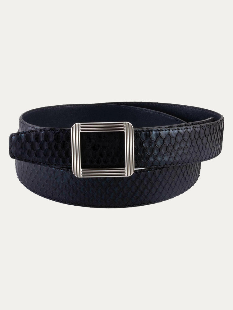ABP leather belt + steel buckle – Glossy python