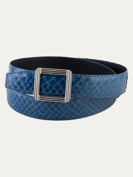 Ceinture cuir ABP + boucle acier – Python brillant