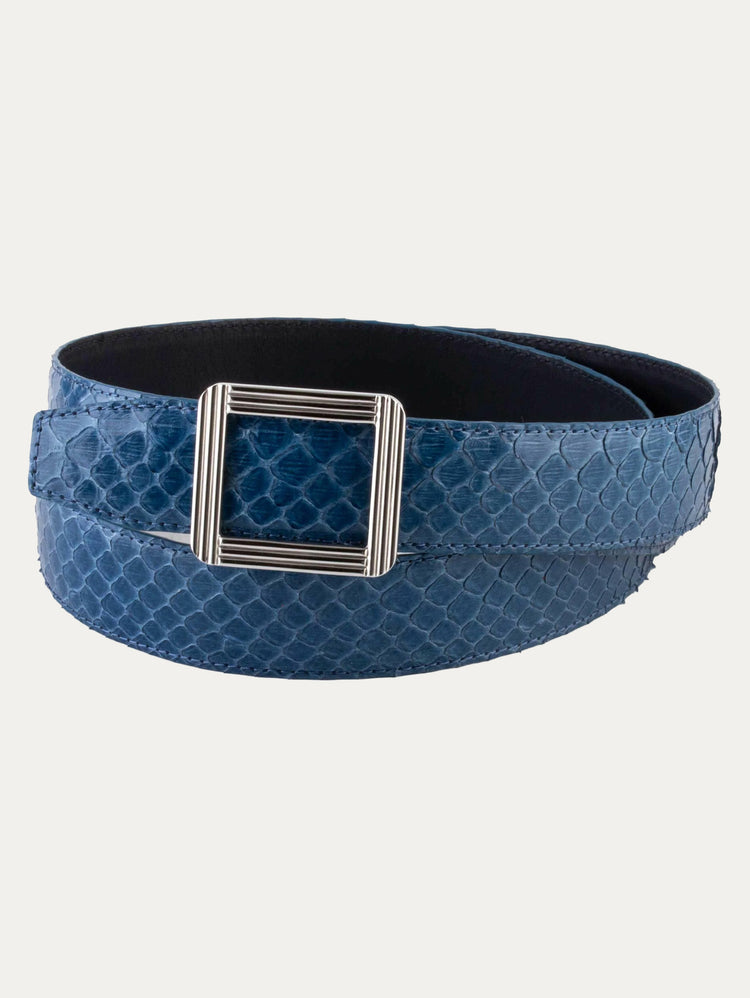 ABP leather belt + steel buckle – Glossy python