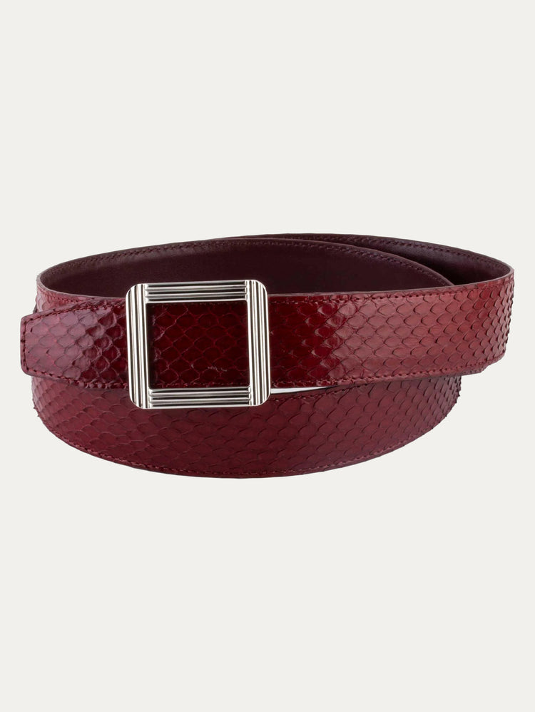 ABP leather belt + steel buckle – Glossy python