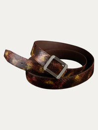 ABP leather belt + steel buckle – Glossy python