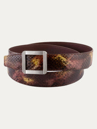 ABP leather belt + steel buckle – Glossy python