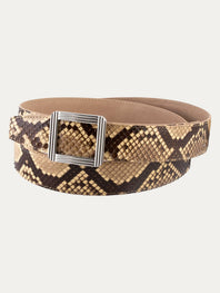 ABP leather belt + steel buckle – Glossy python