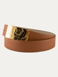 Classic Hermès-style leather belt - Grained calfskin