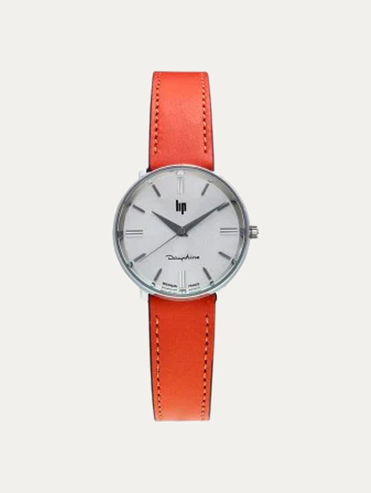 Lip Watch - Dauphine 29mm orange-brown leather strap