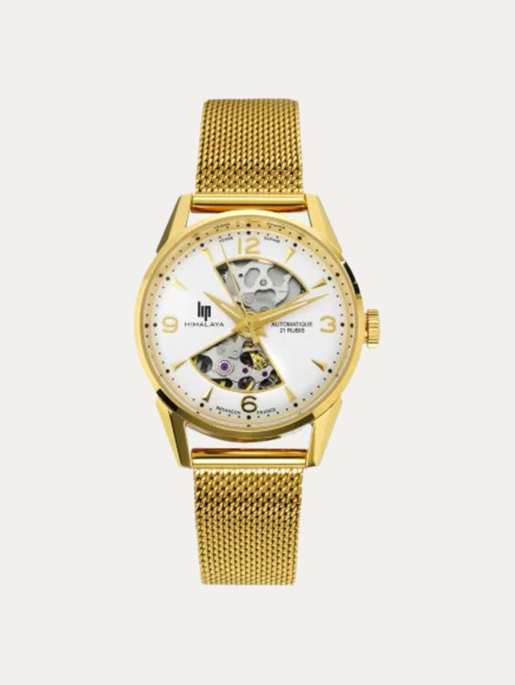 Montre Lip - Himalaya 33mm sablier maille milanaise dorée