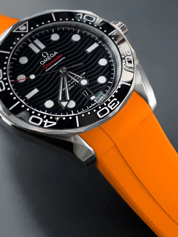Omega - Rubber B - Bracelet caoutchouc pour Seamaster 300 - Série boucle ardillon